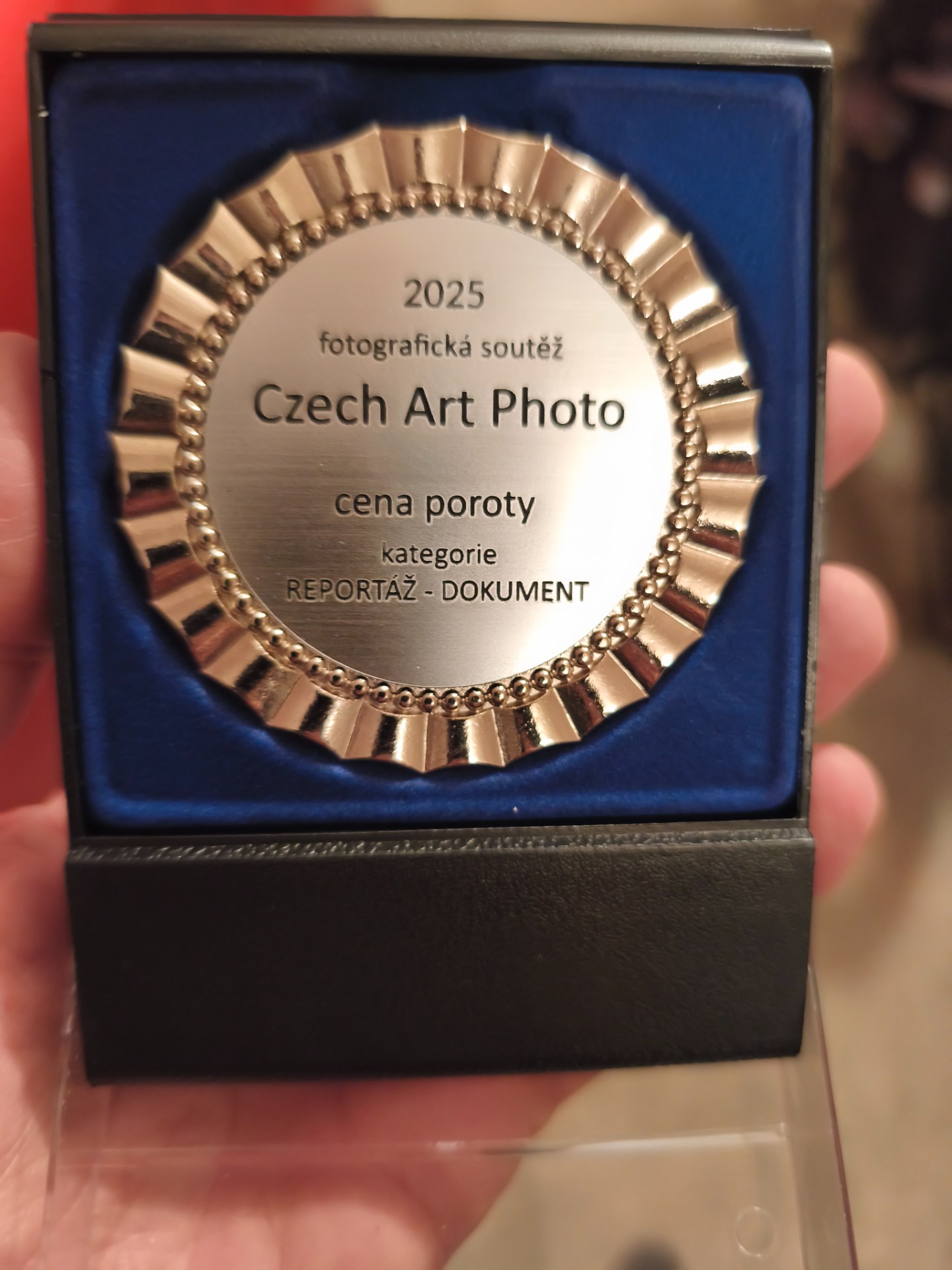 Jury Prize, which I received in the Czech Art photo photography competition in the Documentary-Reportage category on April 11, 2025 in Zlín, Czech Republic